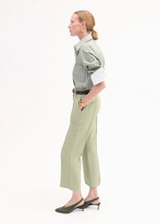 Pointed Slingback Leather Heel in Olive - CO Collections